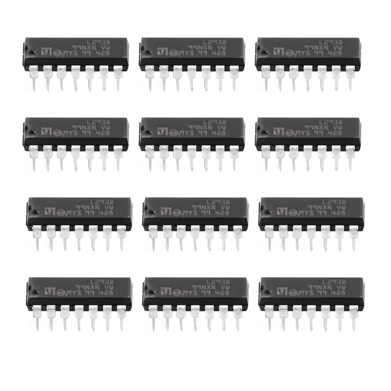 FOXTIP L293 L293D Stepper Push-Pull Motor Driver Controllers IC 16-Pin DIP-16 4.5V-36V (Pack of 12pcs) - Image 1